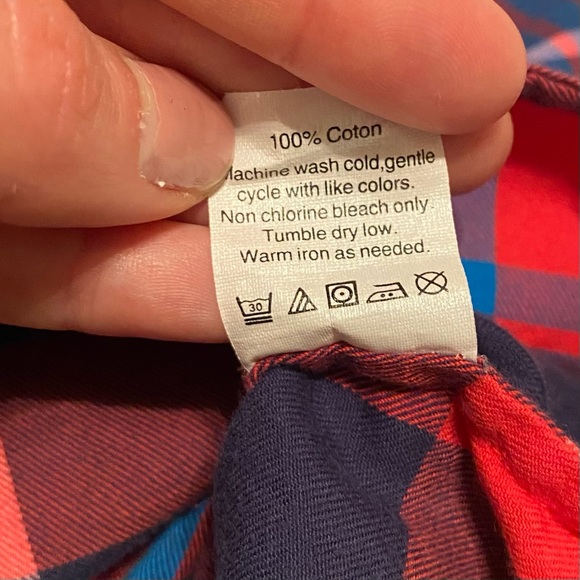 J. Crew | red and blue plaid button down - Picture 3 of 4